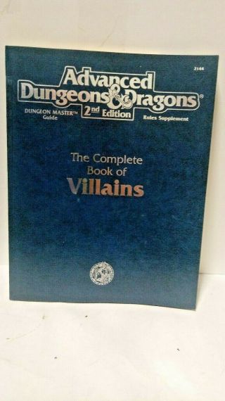 Advanced Dungeons And Dragons Paperback 2144 Complete Book Of Villians Rare Tsr