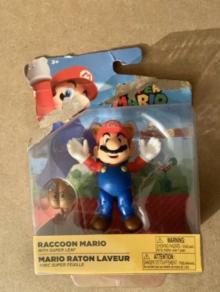 World Of Nintendo 4 - Inch Action Figure - Racoon Mario Mess Up Box
