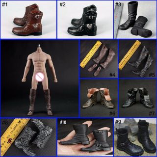 1/6 Male Boots Shoes Combat High Tube Boots Black/brown 12 " Soldier Body Figure