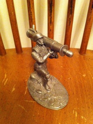 2000 Metal Figure Gi G.  I.  Joe Action Soldier Figure Pewter Base Holding Bazooka