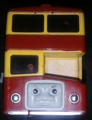 Thomas & Friends Tomy 1995 Bulgy Double Decker Red Bus Motorized