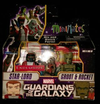 Minimates Marvel " Star - Lord And Groot & Rocket " Exclusive