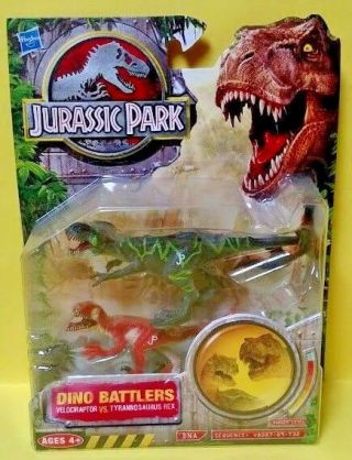 Jurassic Park Battlers Toys R Us 2 Pack TYRANNOSAURUS Rex Vs Velociraptor 2