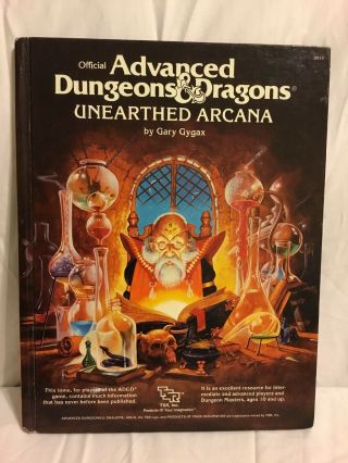 Tsr Ad&d Unearthed Arcana Hardcover Dungeons & Dragons 1st Edition Gary Gygax