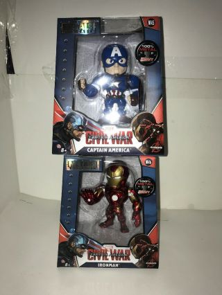 Captain America M45 & Ironman M46 Civil War 4 - Inch Metal Die - Cast Action Figure
