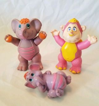 Vintage 1985 Wuzzles Figurines 2 Hoppopotamus,  And Rinokey.  Disney About 4 "
