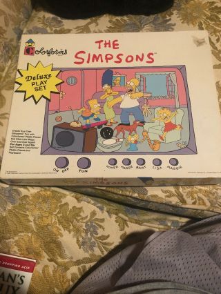 Vintage The Simpsons Colorforms Deluxe Play Set 1990 Incomplete