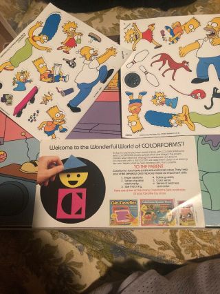 Vintage The Simpsons Colorforms Deluxe Play Set 1990 Incomplete 2