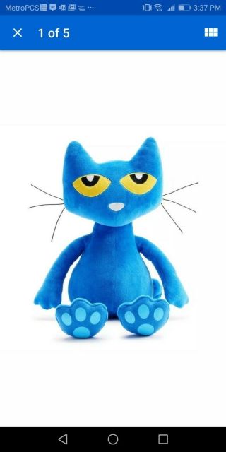 Kohls Cares Pete The Cat Plush Toy Blue Stuffed Animal Groovy 15 "