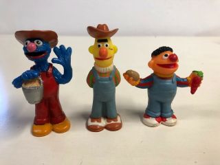 Jim Henson Sesame Street Bert Ernie Grover Farmer Figures Cake Toppers 70s M1