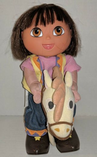Dora The Explorer Cowgirl Riding Stick Horse Talking Galloping Singing Doll Toy