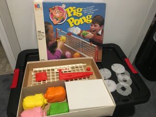 Milton Bradley Vintage Pig Pong 1986 Tabletop Board Style Game Complete