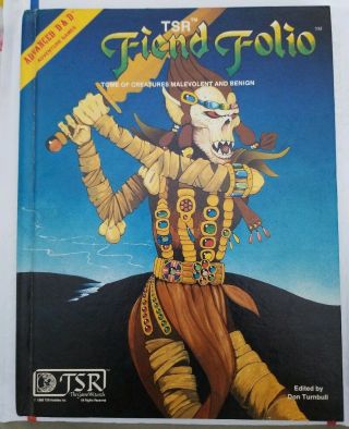 Tsr Advanced Dungeons And Dragons Fiend Folio 2012 (1981) Ad&d Hardcover