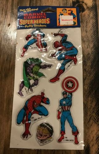 Vintage Marvel Heroes Puffy Stickers,  1988,  Spiderman,  Dr Doom