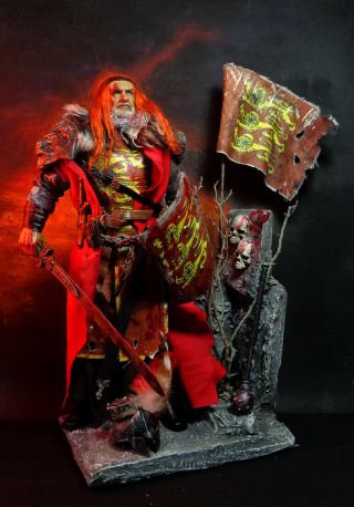 Custom 1/6 Scale 12 " Real Hair Richard The Lionheart Knight Figure With Diorama