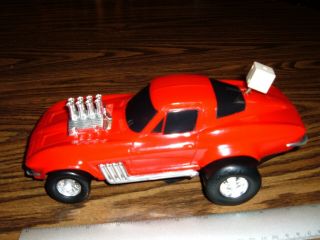 1966 Red Corvette Large Drag Race Car Battery Powered By Matchbox In 1985