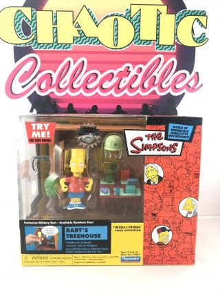 The Simpsons Bart’s Treehouse Interactive Playset Playmates Excl.  Military Bart