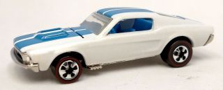 Hot Wheels Vintage Series,  Custom Mustang,  White,  Blue Stripes,  Redline Bw