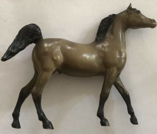 Grey Toy Horse 5 3/4” In.  Long Farm Animal By Bmc