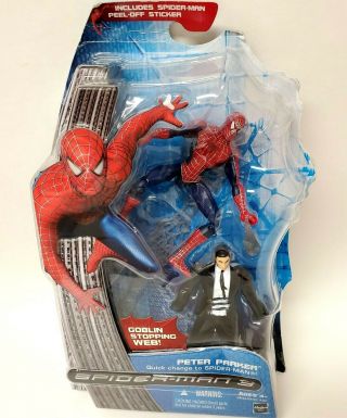 Spider - Man 3 Marvel Hasbro 2 - Figure Set Peter Parker & Spiderman 2007