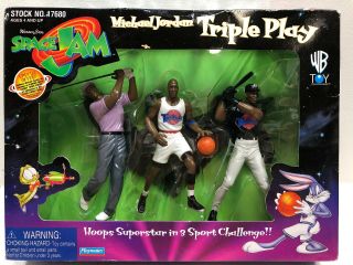 Michael Jordan Space Jam Action Figures - Triple Play - Basketball Golf Baseball