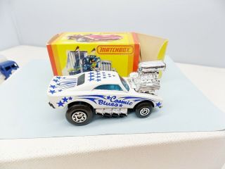 Matchbox Superfast Cosmic Blues - White - Near - Vintage Dodge