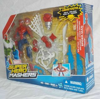 Marvel Hero Mashers Spiderman Spin Attack Sabretooth Mash Up Figure