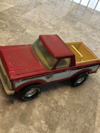 Vintage pressed Steel Nylint Red Ford Bronco Ranger XLT Truck Made in USA 3