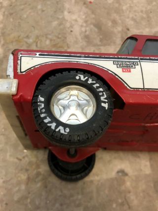 Vintage pressed Steel Nylint Red Ford Bronco Ranger XLT Truck Made in USA 7