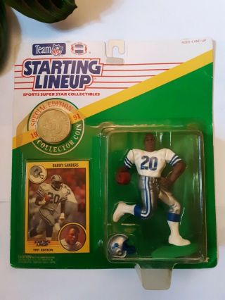 Vintage 1991 Barry Sanders Starting Lineup Detroit Lions Football Figurine