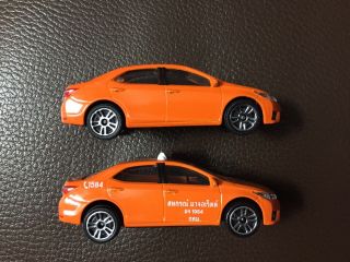 Majorette Orange Toyota Corolla Altis Taxi Diecast Car Model Set