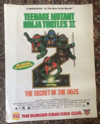 Teenage Mutant Ninja Turtles Ii Secret Of The Ooze Poster Promo 1991 Tmnt