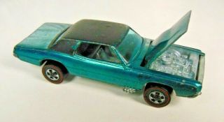 1968 Custom T - Bird - Hot Wheels Car - Aqua - Black Roof - U.  S.  Model