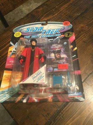 Star Trek Q In Judges Robes 4.  5 " Action Figure 1994 5,  Carded Playmates