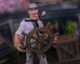 Wooden Ships/captains Wheel Diorama Prop Only Popeye Mezco,  Marvel Legends,  1/12