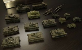 17 Roco / Dbgm Mini - Tanks M - 41 / Panzer Iv / M - 40 / Tiger Vi / Jeep / Trailers