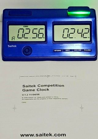 Saitek Competition Chess Game Clock Lcd Digital Timer Blue