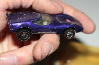 Vintage Hot Wheels Redline Purple Torero 1968 Mattel US WITH STP STICKER S41 7