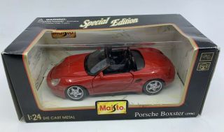 Maisto Special Edition 1996 Red Porshe Boxster - 1:24 Scale - Die Cast Car 31933