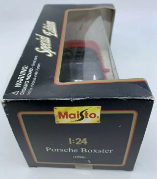 Maisto Special Edition 1996 Red Porshe Boxster - 1:24 Scale - Die Cast Car 31933 2