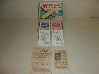 Vintage Rare 1928 Wings Parker Brothers Air Mail Card Game,  Complete W/rules