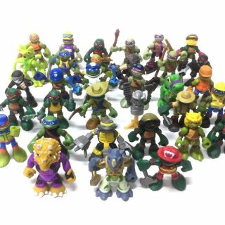 Random Lot5pcs Tmnt Half - Shell Heroes Teenage Mutant Ninja Turtles 3.  0” Figure