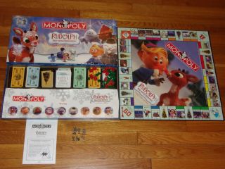 2006 Hasbro Monopoly Rudolph Red - Nosed Reindeer Edition Complete Exc.