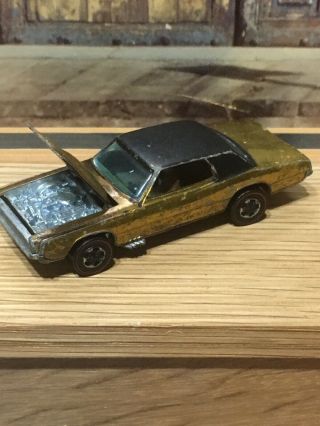 1967 Mattel Hot Wheels Redline Custom T - Bird Gold W Brown Interior Hk