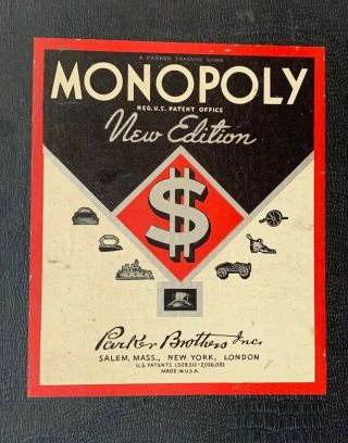 Vintage 1930’s Monopoly Board Game Edition: Board With Cards 2