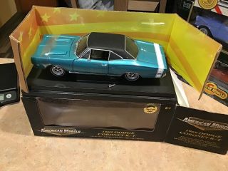 1:18 Die Cast American Muscle 1969 Dodge Coronet R/t 69 Rt Turquoise Damage Pipe