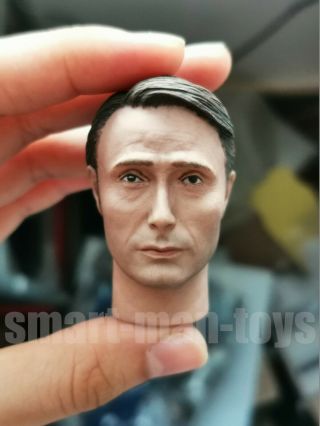 1/6 Hannibal Mads Mikkelsen Head Sculpt Fit 12  Male Figure Body