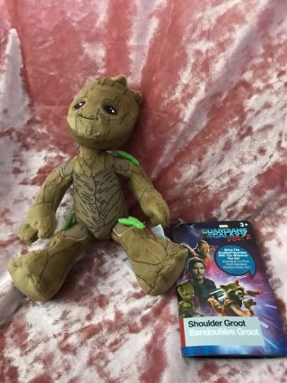 Guardians Of The Galaxy Baby Groot Plush W/magnet Sits On Shoulder Marvel Disney