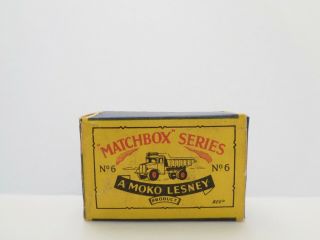 Box For 1954 Moko Lesney Matchbox No.  6 