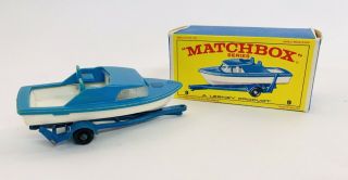 Matchbox Lesney Cabin Cruiser And Trailer Number 9 Made In England